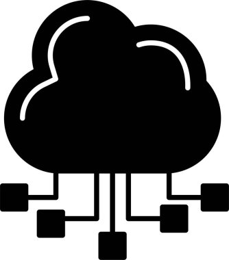 Bulut sunucusu Glyph Simgesi Tasarımı