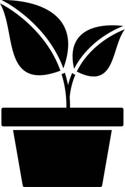 Bitki glif simgesi tasarım