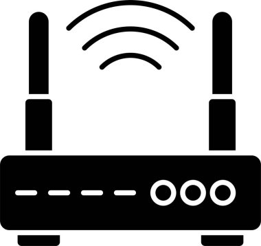 WiFi yönlendirici glif simge tasarımı