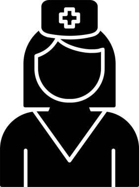 Hemşire Glyph Simge Tasarımı