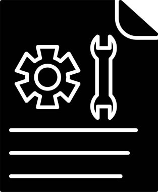 Teknik destek glif simgesi tasarım