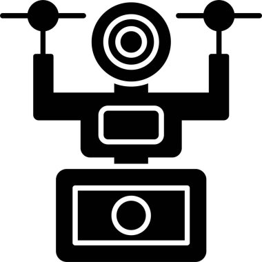 Kamera Dronu Kabartma Simgesi Tasarımı