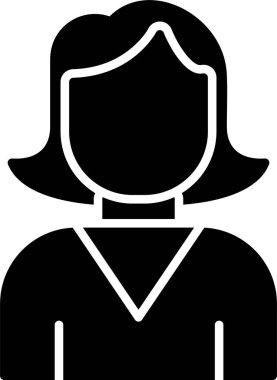 Kadın Avatar Kabartma Simgesi Tasarımı