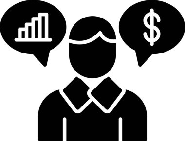 Finansal Danışman Glyph Simge Tasarımı