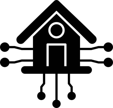 Akıllı Ev Glifi Simgesi Tasarımı