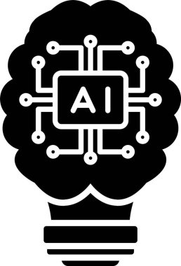 Yapay zeka glif simgesi tasarım