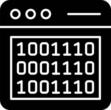 İkili Kod Kabartma Simgesi Tasarımı