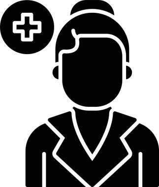 Hemşire Glyph Simge Tasarımı