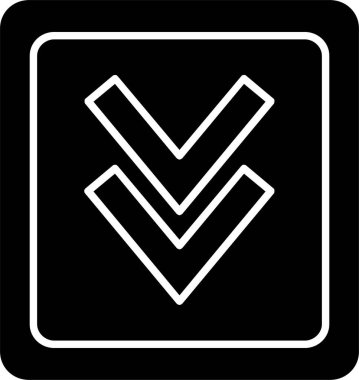 Aşağı Glyph Simge Tasarımı