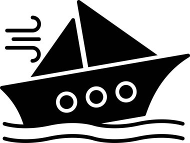 Gemi enkazı Glyph Simgesi Tasarımı