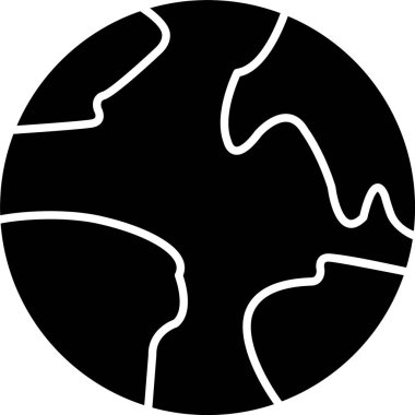 Dünya Gezegeni Kabartma Simgesi Tasarımı