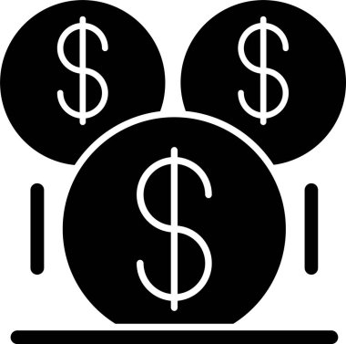 Bozuk Paralar Glifi Simgesi Tasarımı