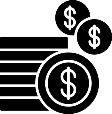 Bozuk Paralar Glifi Simgesi Tasarımı