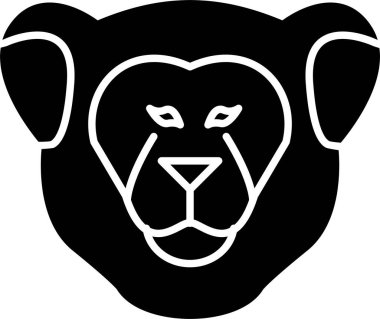 Dişi aslan sembolü simge tasarımı