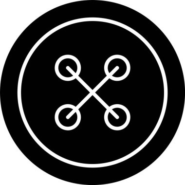 Kumaş Düğmesi Kabartma Simgesi Tasarımı