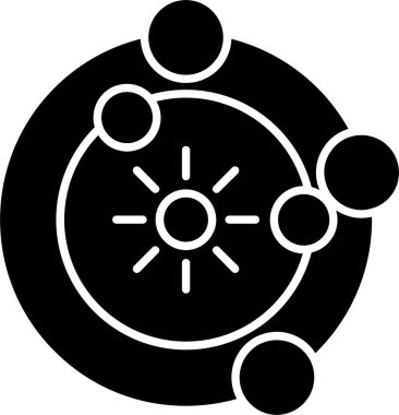 Güneş Sistemi Kabartma Simgesi Tasarımı