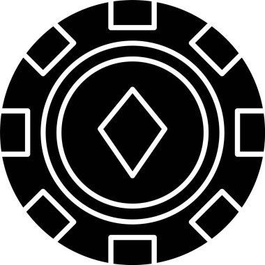 Poker Çipi Kabartma Simgesi Tasarımı