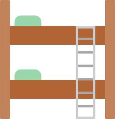 Bunk Yatağı Düz Simge Tasarımı