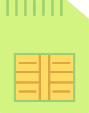 Telefon Sim Kart Düz Simge Tasarımı