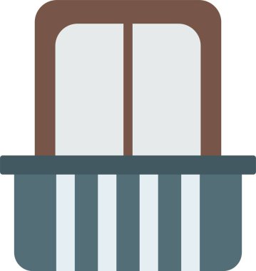 Balkon Düz Simge Tasarımı