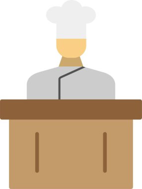 Aşçılık Gösterisi Düz Simge Tasarımı