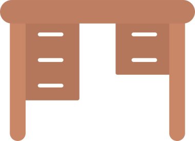 Ofis Masası Düz Simge Tasarımı