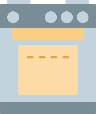 Elektrik Sobası Düz Simge Tasarımı