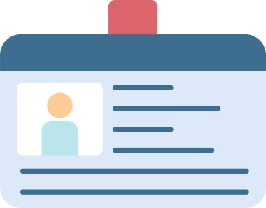 Kimlik Kartı Düz Simge Tasarımı