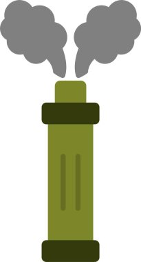 Duman Bombası Düz Simge Tasarımı