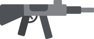 Makine Tüfeği Düz Simge Tasarımı