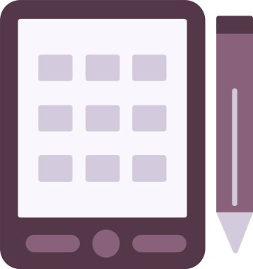 Tablet Düz Simge Tasarımı Çiziliyor