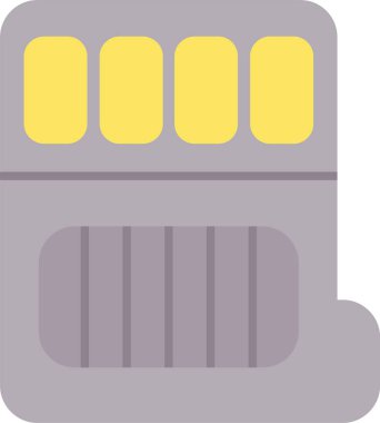 Bellek Kartı Düz Simge Tasarımı