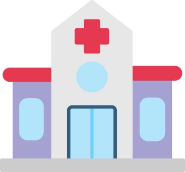 Hastane Düz Simge Tasarımı