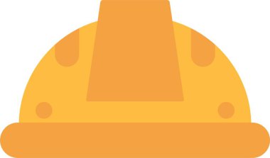 İnşaat Miğferi Düz Simge Tasarımı