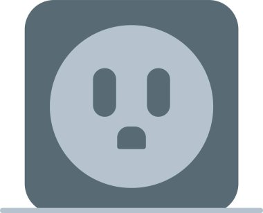 Güç Soketi Düz Simgesi Tasarımı