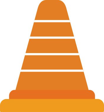 Trafik Konisi Düz Simge Tasarımı