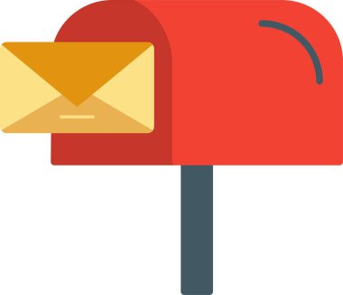 Posta Kutusu Düz Simge Tasarımı