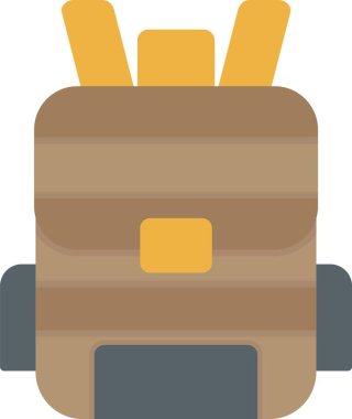 Sırt Çantası Düz Simge Tasarımı