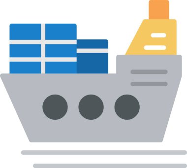 Gemi Düz Simge Tasarımı