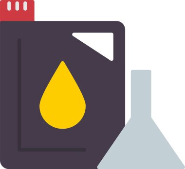 Makine Yağı Düz Simgesi Tasarımı