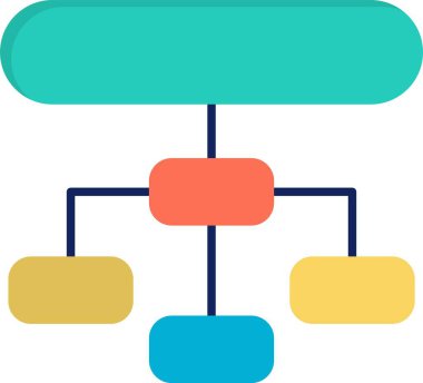 Hiyerarşik Yapı Düz Simge Tasarımı