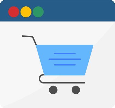 Düz Alışveriş Düz Simgesi Tasarımı