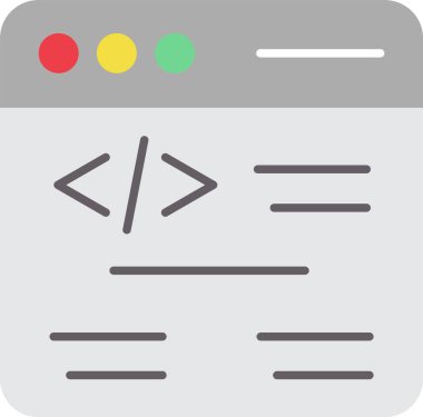 Web kodlama düz simge tasarımı
