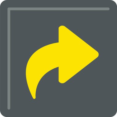 Eğri Sağ Düz Simge Tasarımı