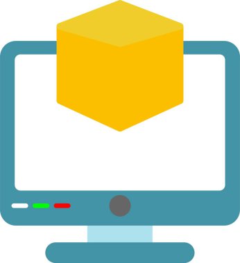 3d Modelleme Düz Simgesi Tasarımı