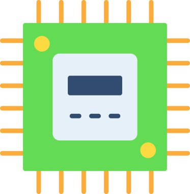 İşlemci Düz Simge Tasarımı