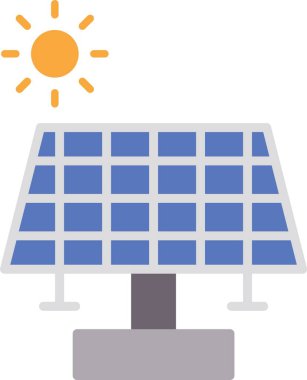 Güneş Paneli Düz Simge Tasarımı