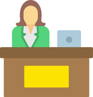 Sekreter Düz Simge Tasarımı