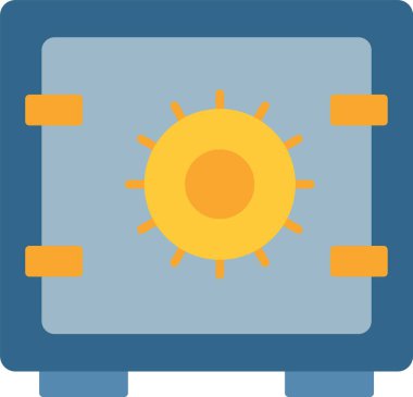 Güvenli Kutu Düz Simge Tasarımı