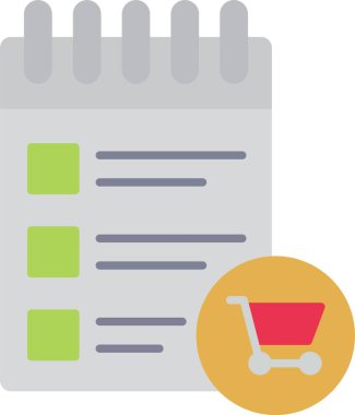 Alışveriş Listesi Düz Simge Tasarımı